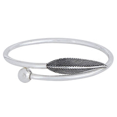 Oxidised Silver Plume Feather Bracelets