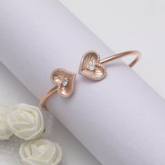 Rose Gold Heart Leaf Bracelet