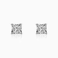Silver Square Studs Earrings