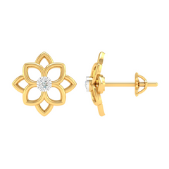18KT YELLOW GOLD VICTORIA REAL DIAMOND EARRINGS