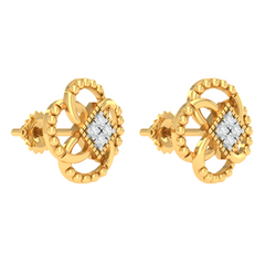 18KT YELLOW GOLD AMIRM REAL DIAMOND EARRINGS