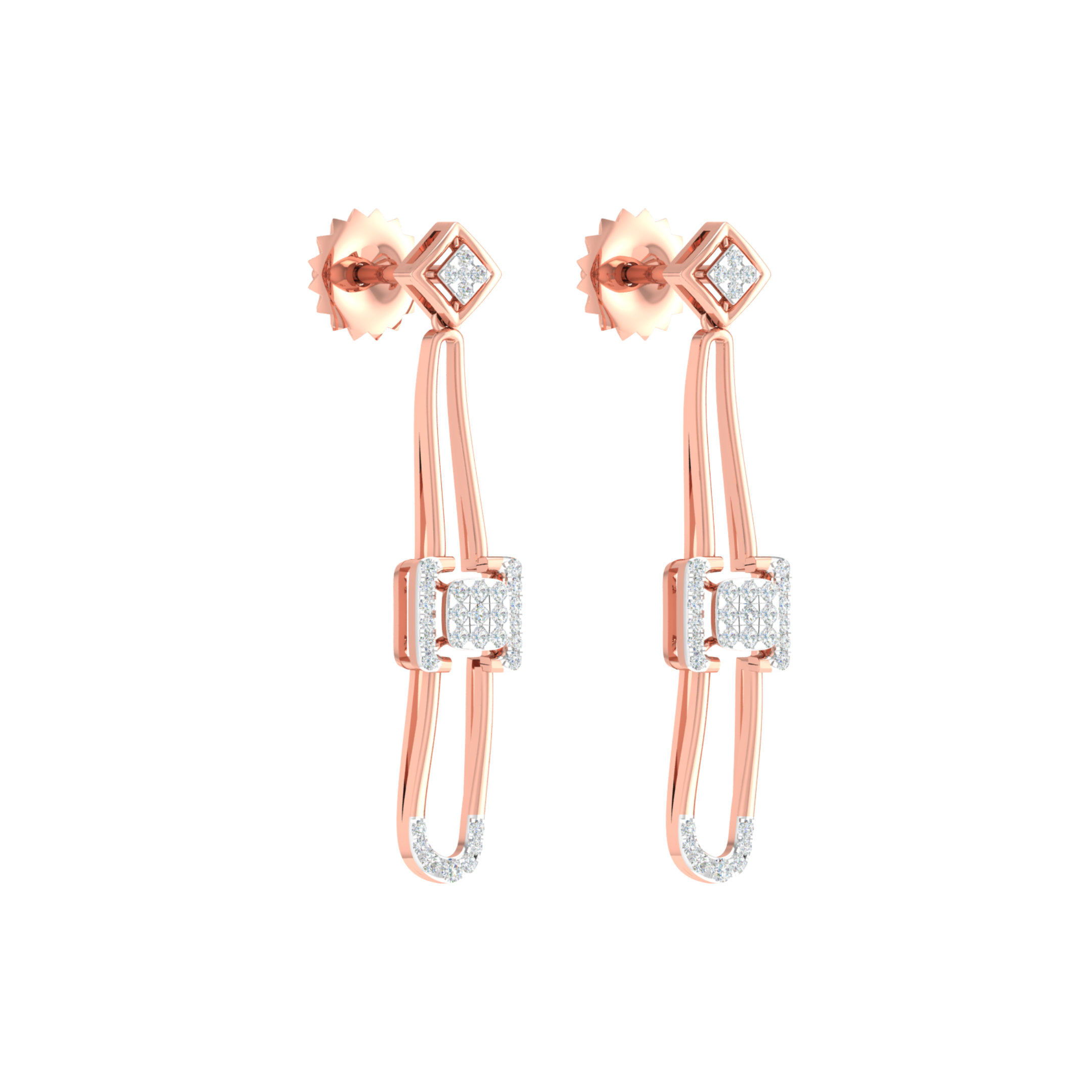 18KT ROSE GOLD VICTORIA REAL DIAMOND EARRINGS