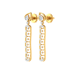 18KT Yellow Gold Diamond Dangler Earrings