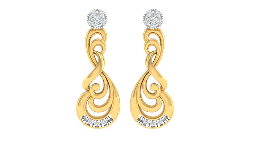 Exquisite Gold Earrings with Radiant Diamonds