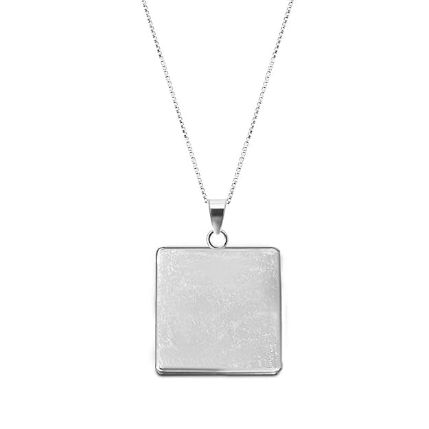 Unisex Square Piece of Silver Pendant in 100% Pure Sterling Silver For Men Women Girls Boys | Chandi ka Chokor Tukda | With Certificate of Authenticity | Pendant | Necklace | Dollar | Locket |