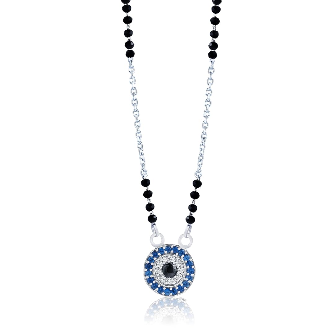 925 Sterling Silver Evil Eye Mangalsutra With Link Chain For Women
