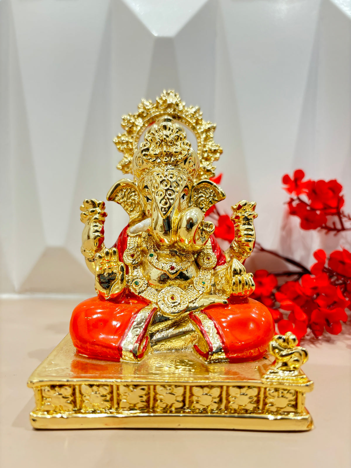 999 Gold Plated Ganesh Idol For Home| Good Luck Gift For New Beginnings