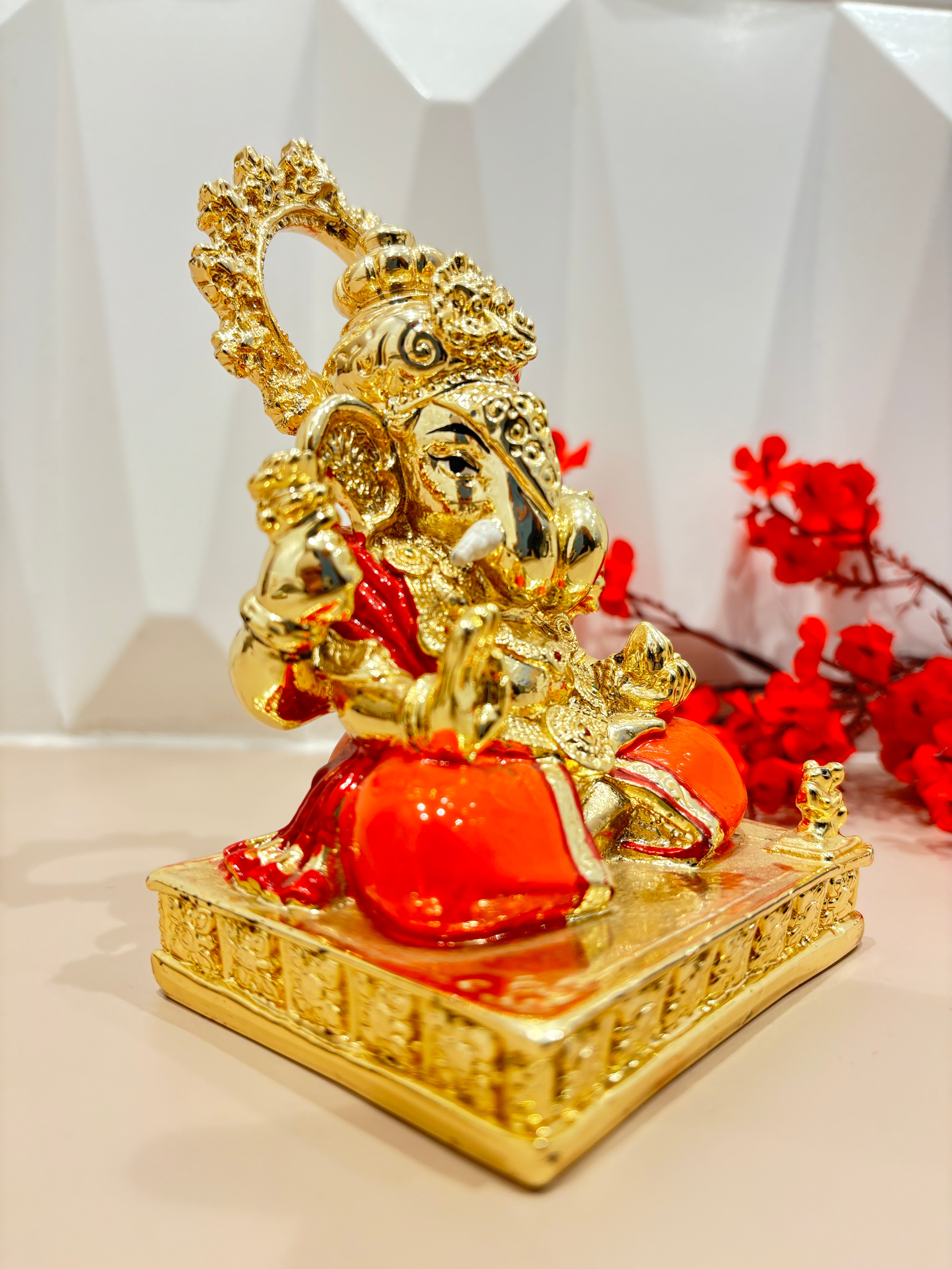 999 Gold Plated Ganesh Idol For Home| Good Luck Gift For New Beginnings