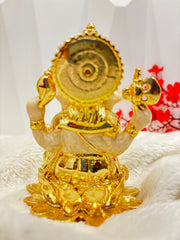 999 Ganesh Murti on Lotus | Authentic Gold Coated Ganesh Idol For Home | Small Ganesh Murti