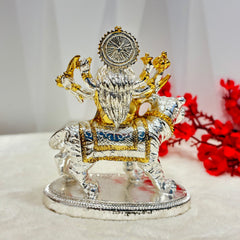 This 999 Gold Coated Durga Mata Idol will bring blessings and prosperity to your home. The intricately designed idol is coated in 999 gold, adding a touch of elegance to your household. Bring home this divine statue and invite good fortune into your life!