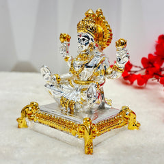 999 Silver Plated Goddess LAXMI Ma Statue Figurine .Elevate your home decor with this goddess LAXMI figurine. Made with silver plating, it adds a touch of elegance to any room