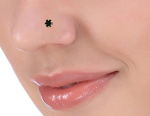 Black diamond nose pin