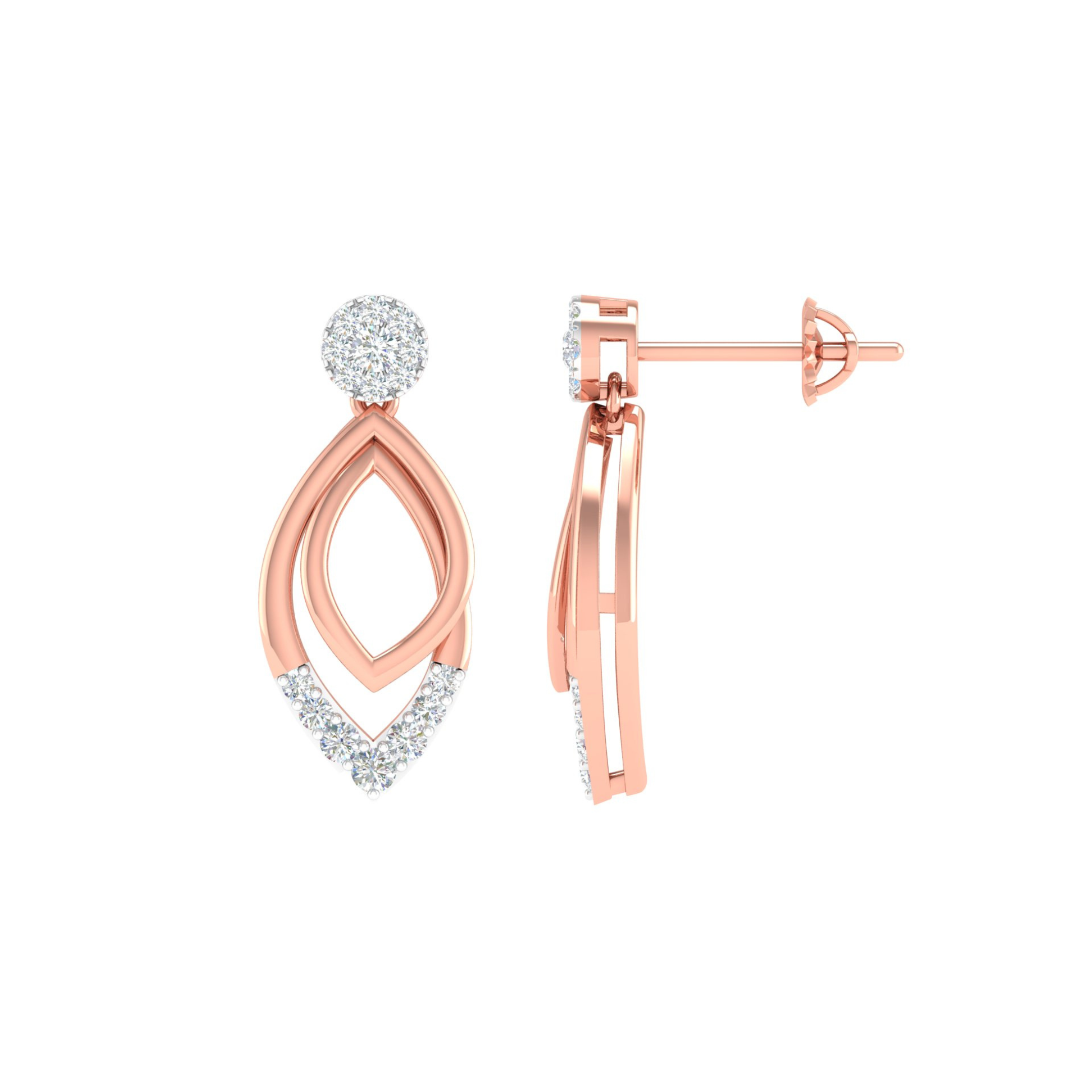 18KT ROSE GOLD JORGE REAL DIAMOND EARRINGS