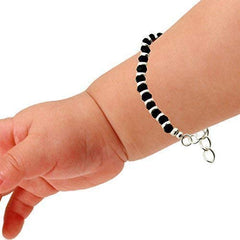 Black Bead Crystal Nazariya Bangle/Bracelet925 Sterling Silver (Chandi)