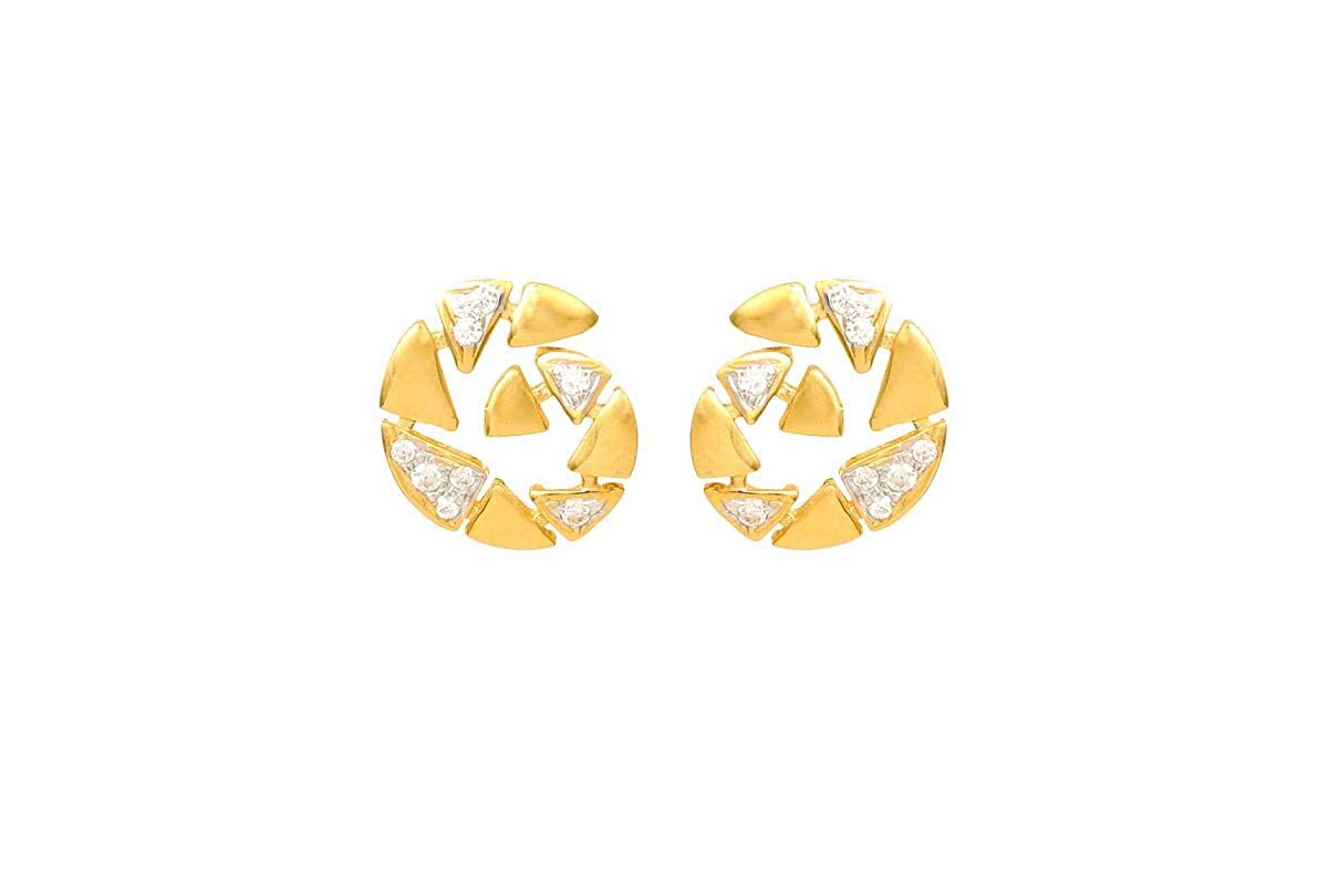 Yellow Gold Studded Earrings for Women,girls For Daily Wear,Gift Purpose,Marriage,Festive,Occasion Etc