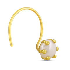 Yellow Gold Nose Pin For Women and Girls – White Pearl