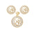 Love Pattern 18KT Yellow Gold Pendant Set with Earrings