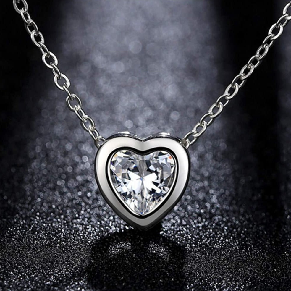 Sterling Silver Cute Heart Necklaces