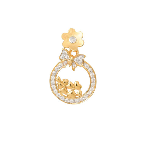 Butterfly Pattern's Tops & Earrings in Yellow Gold 18kt for Women,Girls.