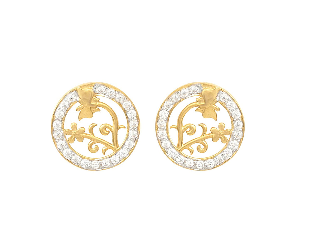 Yellow Gold Studded Earrings18KT (750)