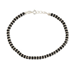 Silver Black Bead Bracelets