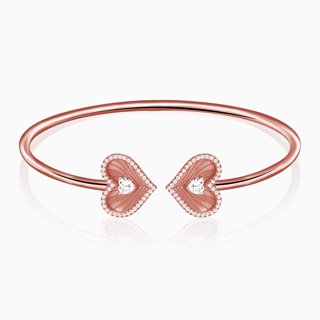 Rose Gold Heart Leaf Bracelet