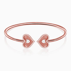 Rose Gold Heart Leaf Bracelet