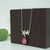Silver Shining Pink Stone Star Necklaces with link Chain