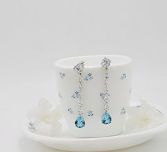 Silver Royal Blue Dangler Earrings