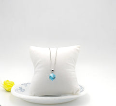 Silver Mystic Prism Ice Blue Pendant with Box Chain