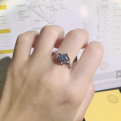 Silver Zircon Stud Flexo Ring