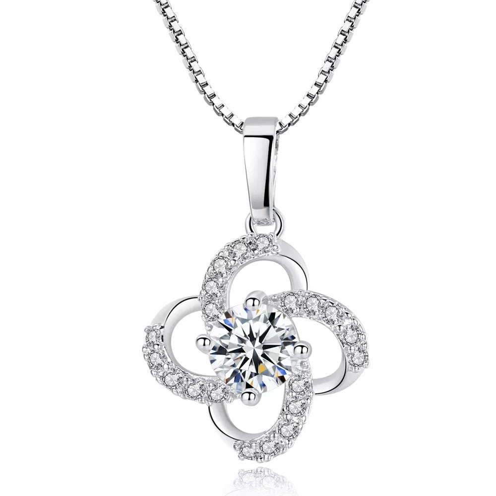 Sterling Silver Shimmer Flower Necklaces