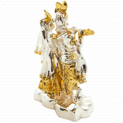 Gold Plated Radha Krishna Idol/Murti for Puja Room, Temple, Meditation, Office, Business & Home Decoration Gift Collection Item