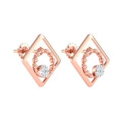 18KT ROSE GOLD FREYA REAL DIAMOND EARRINGS