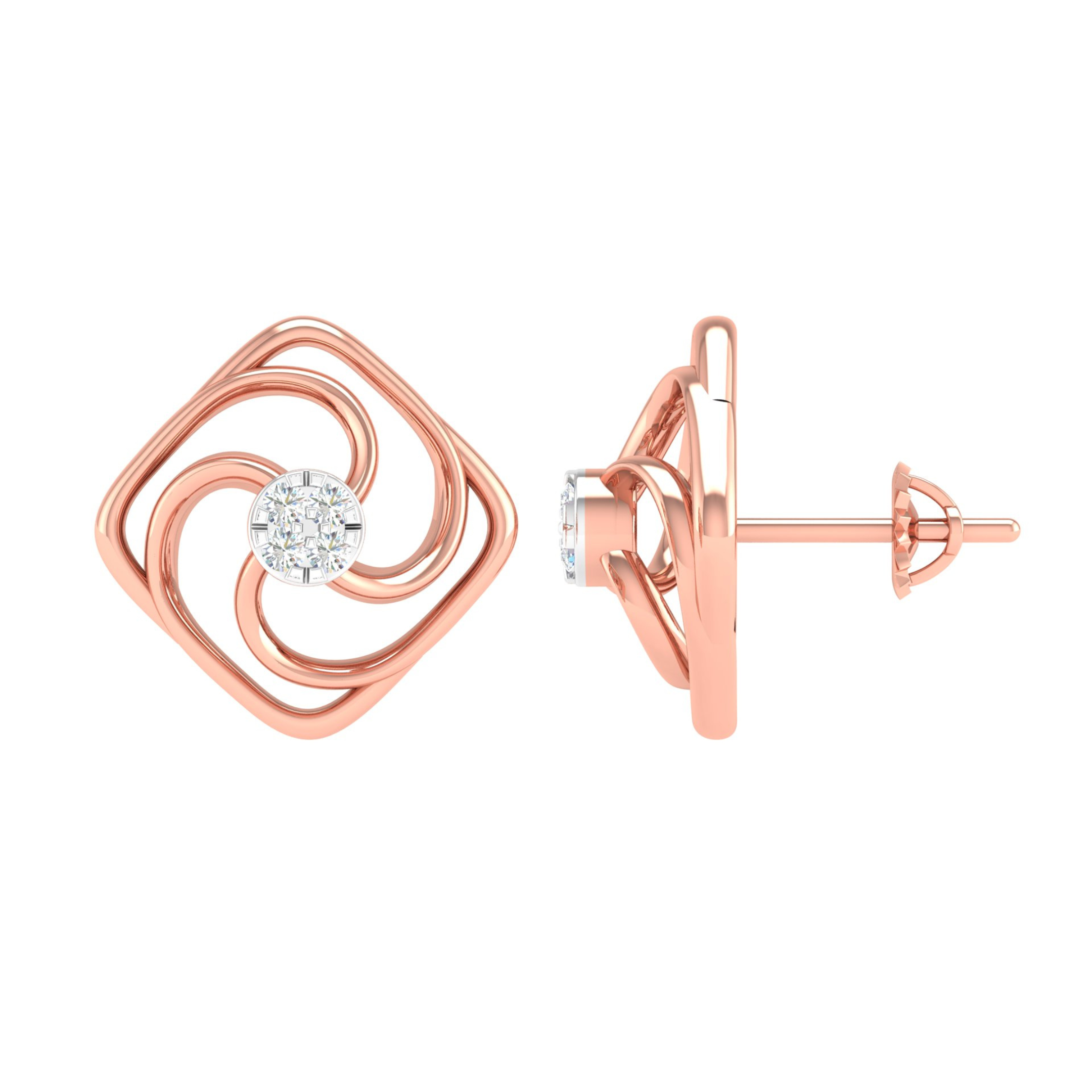 18KT ROSE GOLD MAYA REAL DIAMOND EARRINGS