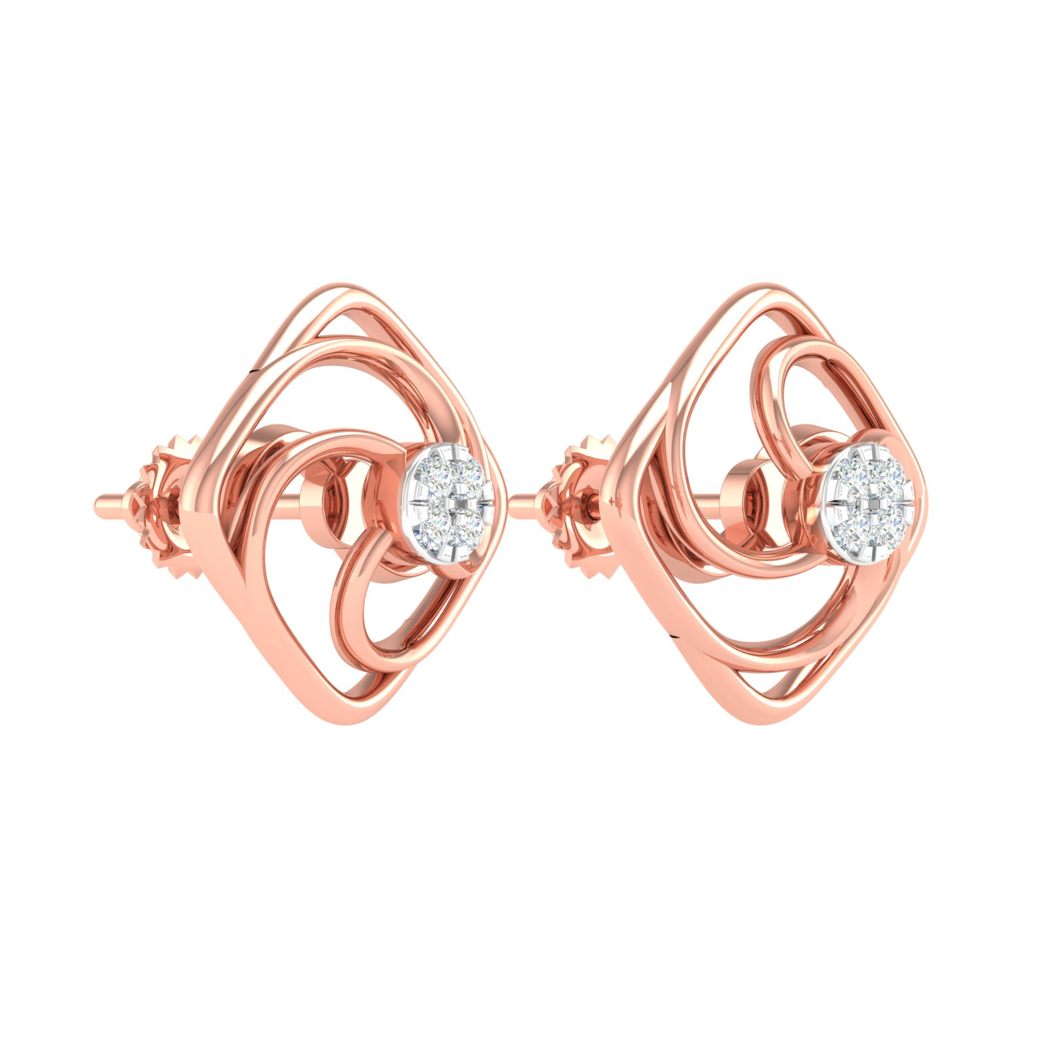 18KT ROSE GOLD MAYA REAL DIAMOND EARRINGS