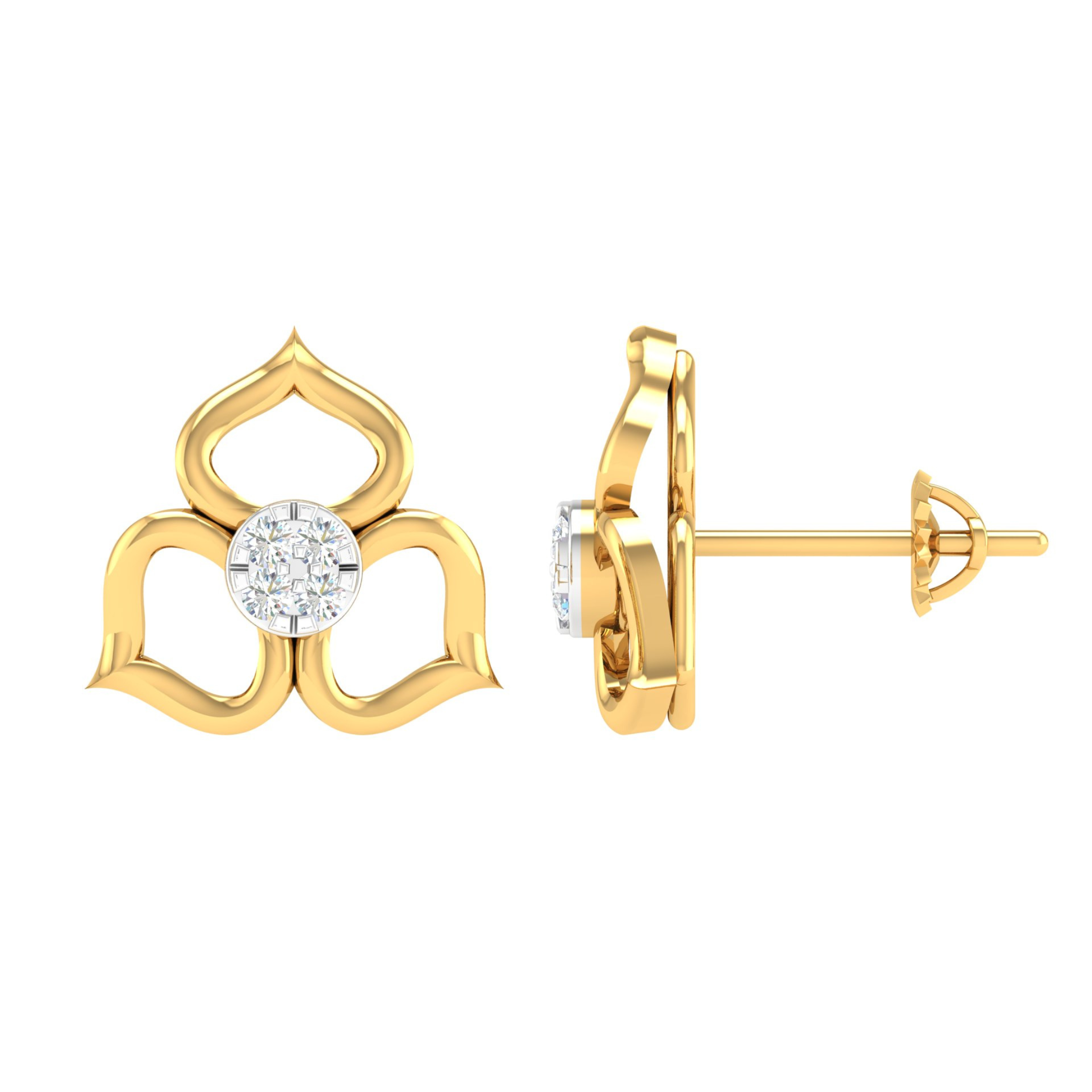 18KT YELLOW GOLD EIRWEN REAL DIAMOND EARRINGS