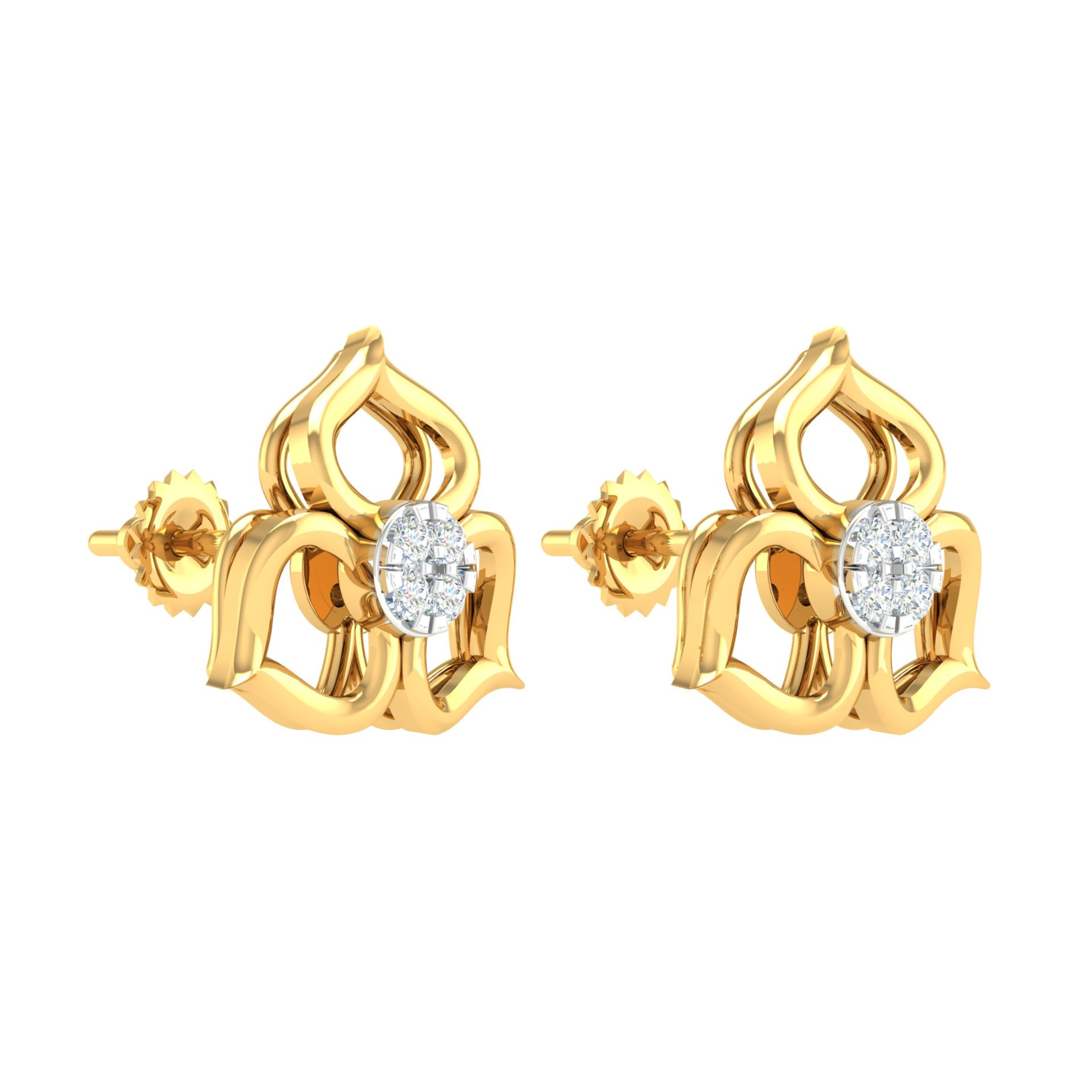 18KT YELLOW GOLD EIRWEN REAL DIAMOND EARRINGS