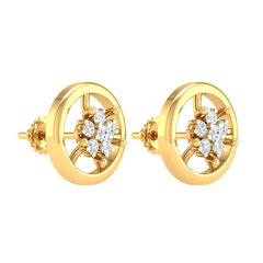 18KT YELLOW GOLD BLAIR REAL DIAMOND EARRINGS