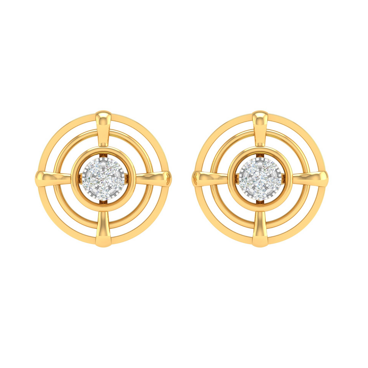 18KT YELLOW GOLD EMMA REAL DIAMOND EARRINGS