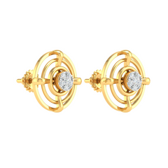 18KT YELLOW GOLD EMMA REAL DIAMOND EARRINGS