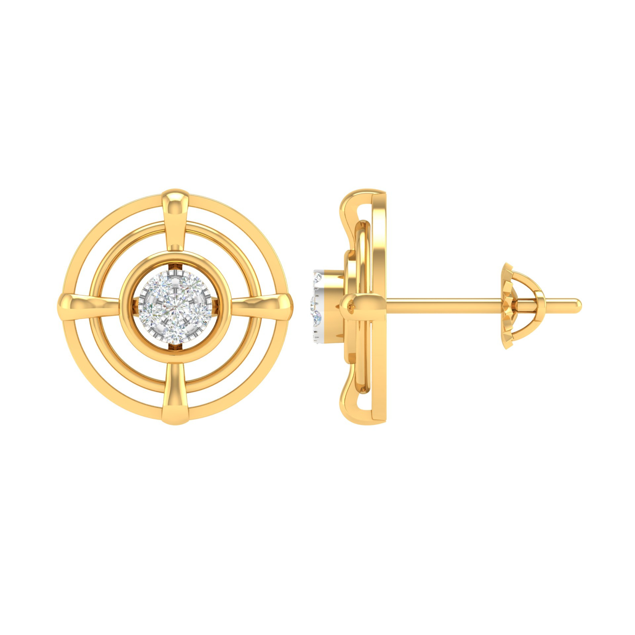 18KT YELLOW GOLD EMMA REAL DIAMOND EARRINGS