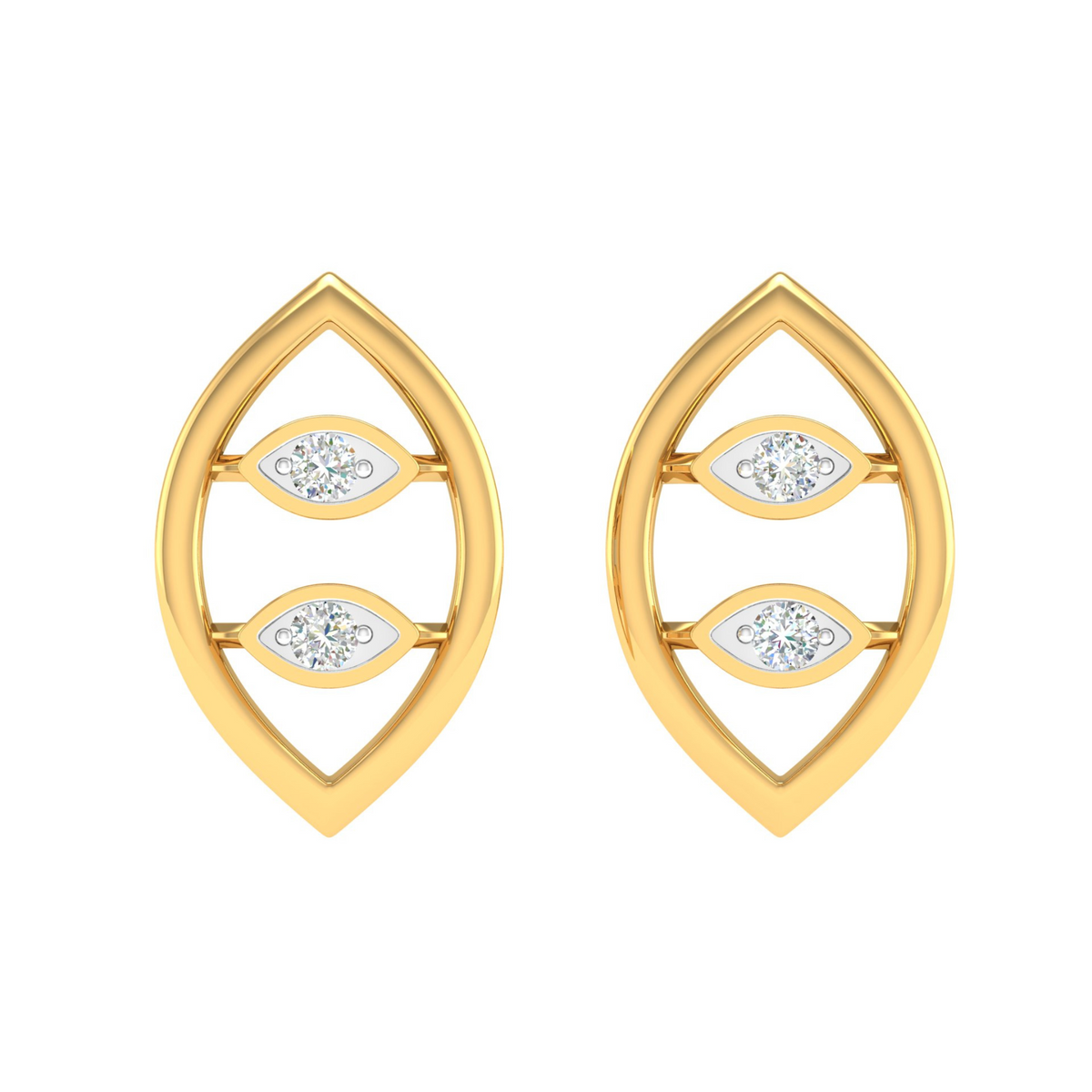 18KT YELLOW GOLD ISLA REAL DIAMOND EARRINGS