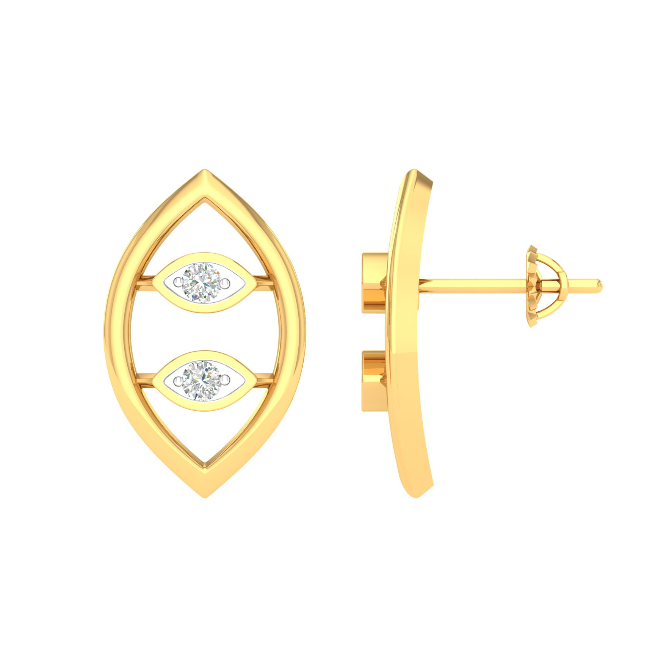 18KT YELLOW GOLD ISLA REAL DIAMOND EARRINGS