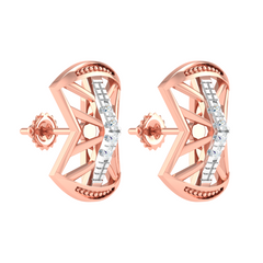 18KT ROSE GOLD LILY REAL DIAMOND EARRINGS