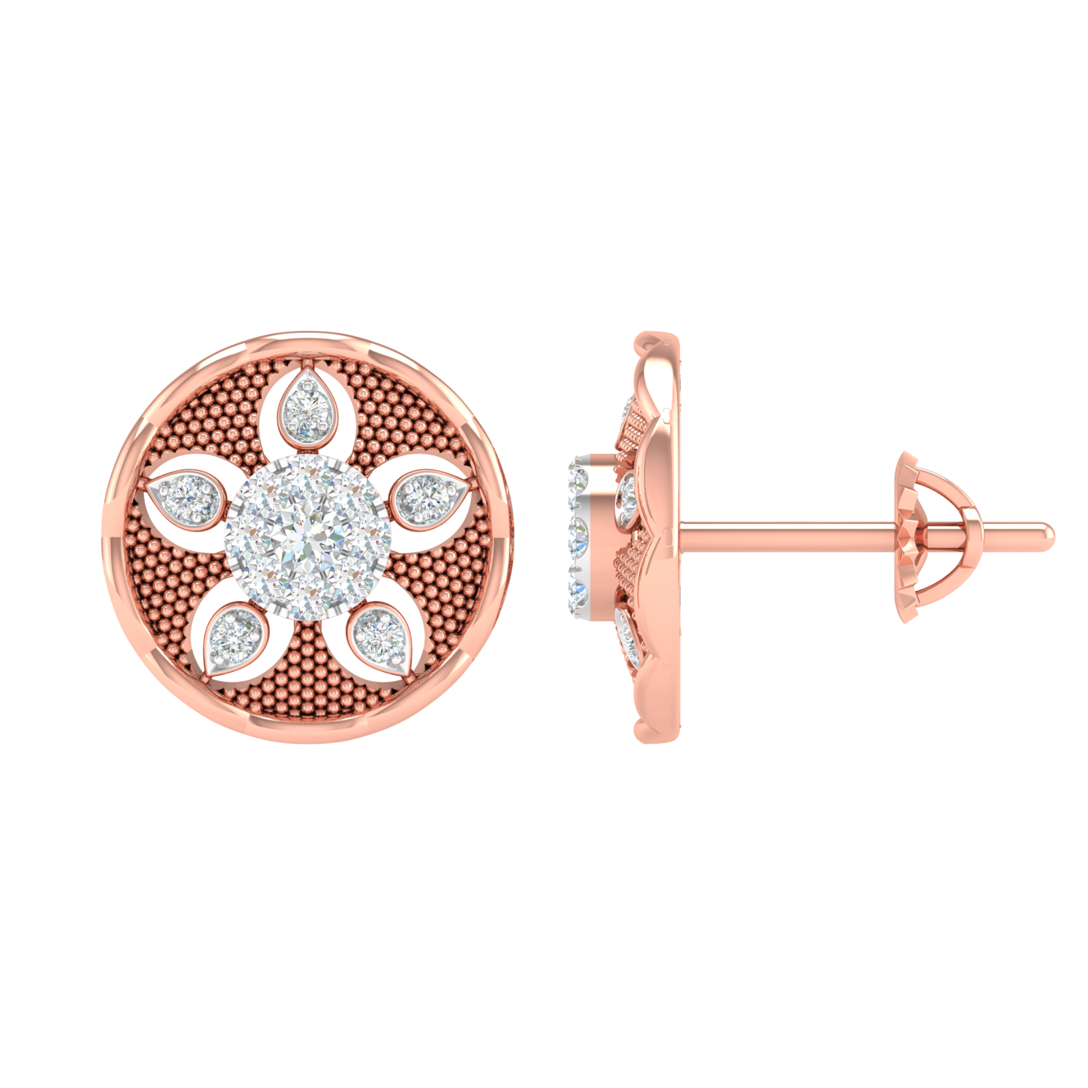 18KT ROSE GOLD MAYA REAL DIAMOND EARRINGS