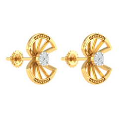 18KT YELLOW GOLD EVA REAL DIAMOND EARRINGS