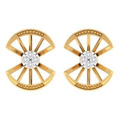 18KT YELLOW GOLD EVA REAL DIAMOND EARRINGS