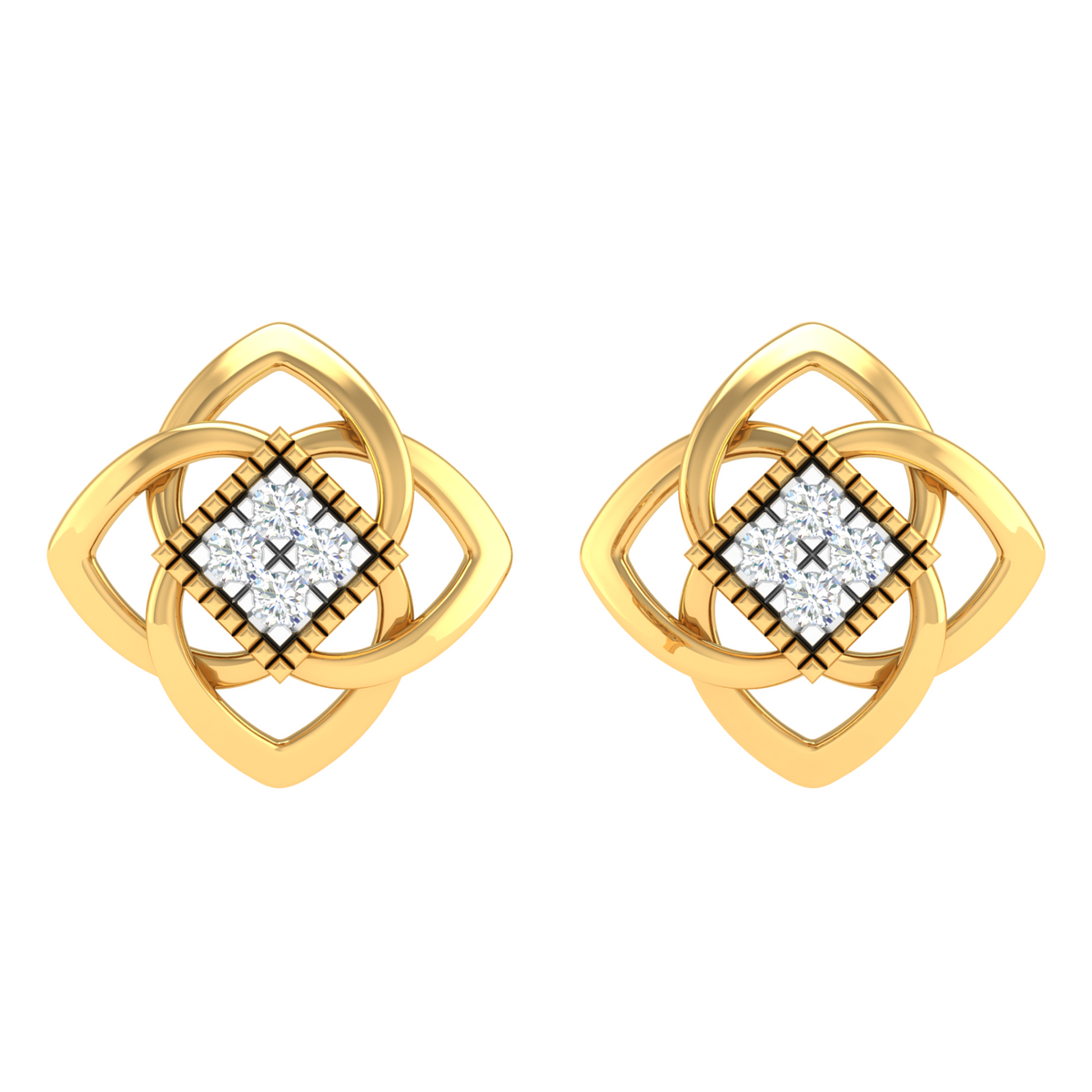 18KT YELLOW GOLD JOSIE REAL DIAMOND EARRINGS