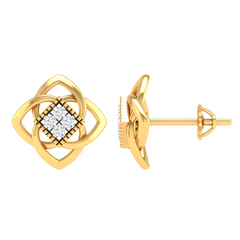 18KT YELLOW GOLD JOSIE REAL DIAMOND EARRINGS